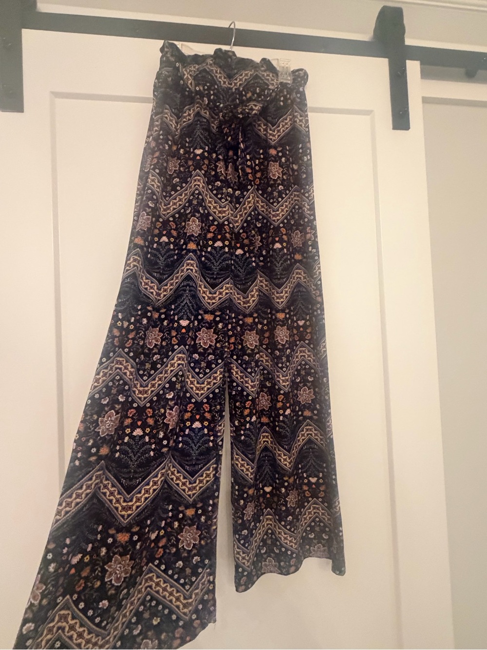 Pink Republic Black Floral Chevron A-Line Skirt